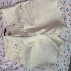 Women's Cream Denim Shorts